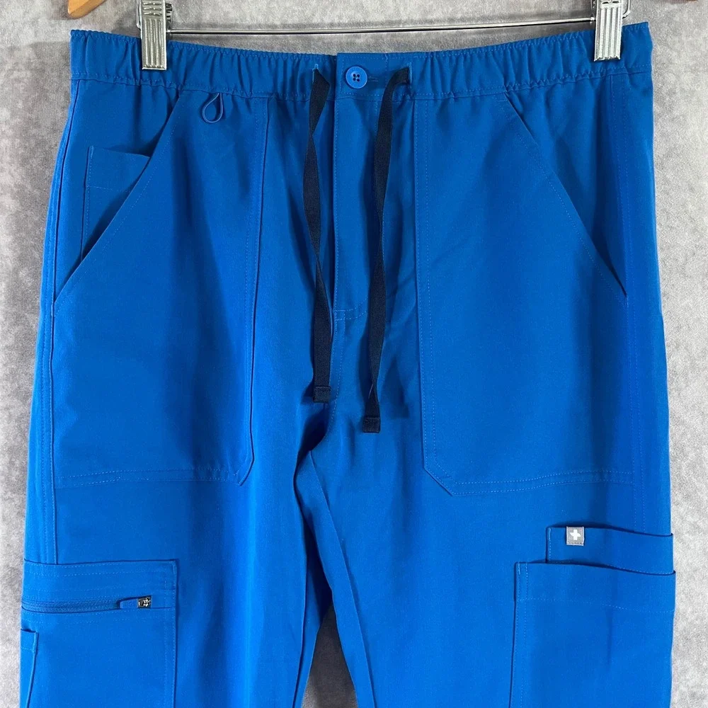 FIGS Scrub Pants Mens Small‎ Blue FIONx TM3001 Cargo Drawstring Medical Uniform